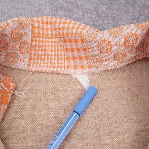 Vintage 60s/70s Women's Disco Chest 19in Short Sleeve Full Button Collared Shirt - Picture 8 of 9